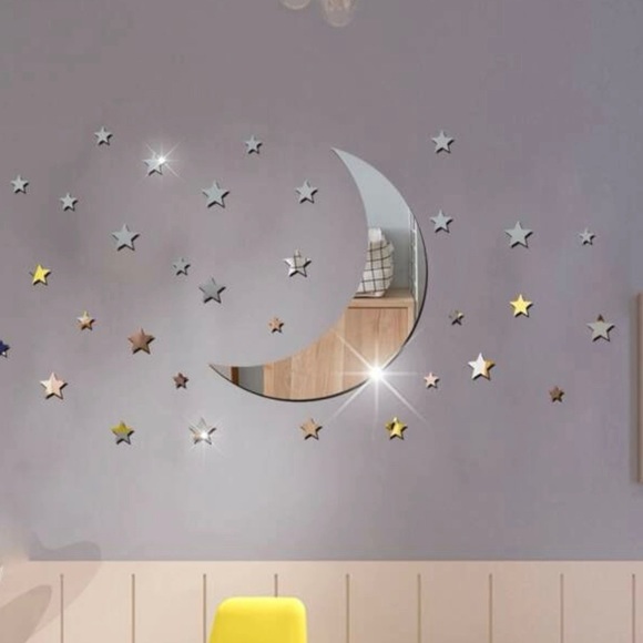 Moon & Stars Reflective Stickers wall Decor - Picture 2 of 5